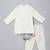 Off white printed cotton silk father son kurta combo set