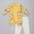 Mustard yellow floral printed cotton silk father son kurta combo set