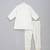White embroidered cotton silk father son bandhgala combo set