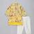 Mustard yellow printed cotton silk father son kurta combo set