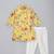 Mustard yellow printed cotton silk father son kurta combo set