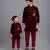 Maroon embroidered velvet father son bandhgala combo set