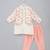 Off white floral printed cotton silk father son kurta combo set