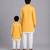 Mustard yellow kite printed cotton silk father son kurta combo set