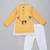 Mustard yellow kite printed cotton silk father son kurta combo set