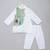 White green printed cotton silk father son kurta combo set