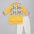 Mustard yellow printed cotton father son kurta combo set