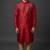 Red silk kurta set for men's
