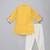 Mustard yellow printed cotton father son kurta combo set