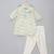 Sage green printed cotton silk father son kurta combo set