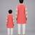 Peach beige printed cotton silk father son kurta combo set