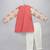 Peach beige printed cotton silk father son kurta combo set