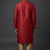 Red silk kurta set for men's