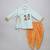 Blue rakhi printed cotton silk father son kurta combo set