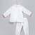White printed cotton silk father son kurta combo set