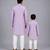 Lavender printed cotton silk father son kurta combo set