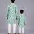 Blue floral printed cotton silk father son kurta combo set