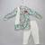 Blue floral printed cotton silk father son kurta combo set