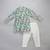 Blue floral printed cotton silk father son kurta combo set