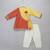 Mustard yellow red cotton silk father son kurta combo set