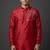 Red silk kurta set for men's