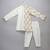 Off white floral printed cotton silk father son kurta combo set