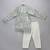 Powder blue printed cotton silk father son kurta combo set