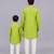 Lime green woven cotton silk father son kurta combo set