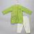 Lime green woven cotton silk father son kurta combo set