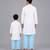 White printed cotton father son kurta combo set