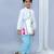 White printed cotton father son kurta combo set