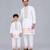 White heart printed cotton father son kurta combo set