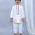 White heart printed cotton father son kurta combo set