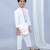 White heart printed cotton father son kurta combo set