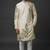 Cream silk kurta set for men's