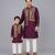 Royal purple brocade cotton silk father son kurta combo set