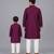 Royal purple brocade cotton silk father son kurta combo set