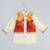 Off white multicolor printed cotton silk father son kurta combo set