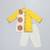 Mustard yellow white printed cotton father son kurta combo set