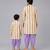 Off white printed cotton silk purple father son kurta dhoti combo set