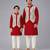 Maroon printed cotton silk father son kurta combo set