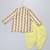Off white printed cotton silk yellow father son dhoti kurta combo set