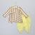 Off white printed cotton silk yellow father son dhoti kurta combo set