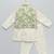 Ivory embroidered georgette sage green father son nehru jacket combo set