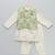 Ivory embroidered georgette sage green father son nehru jacket combo set