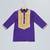 Indigo purple embroidered cotton father son kurta combo set