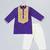 Indigo purple embroidered cotton father son kurta combo set