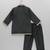 Black embroidered cotton father son kurta combo set