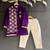 Royal purple embroidered velvet father son kurta combo set