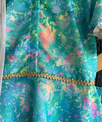 Aqua blue printed cotton silk father son kurta combo set 2